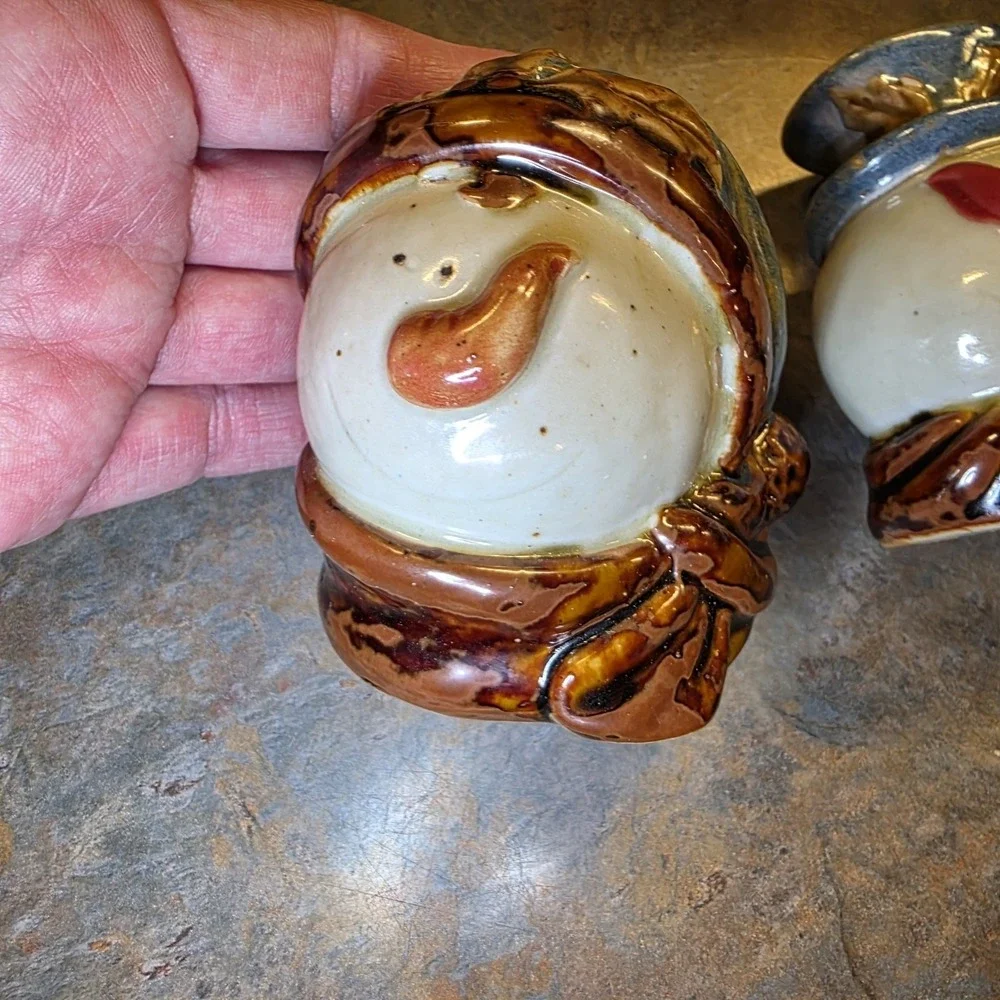St. Nicolas Square Vtg Peace on Earth Snowman Cookie Jar, Plate,  Salt & Pepper